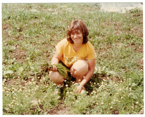 Grace Gershuny in a field