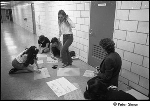 Sanctuary movement and occupation of Marsh Chapel: demonstrators making ...