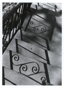Curlicue shadows on stairs