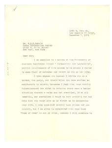 Letter from Robert M. Webb to W. E. B. Du Bois