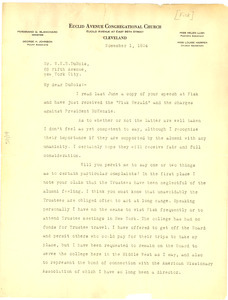 Letter from Ferdinand Q. Blanchard to W. E. B. Du Bois