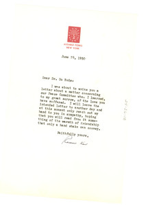Letter from Rockwell Kent to W. E. B. Du Bois