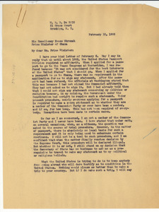 Letter from W. E. B. Du Bois to Kwame Nkrumah