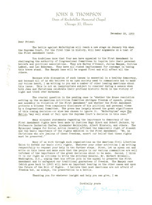 Circular letter from John B. Thompson to W. E. B. Du Bois