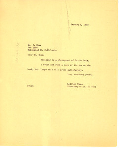 Letter from Lillian Hyman to Carlton Moss