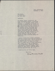 Letter from Harry Harrison Kroll to Crisis