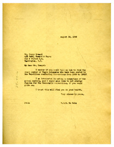 Letter from W. E. B. Du Bois to Perry Howard