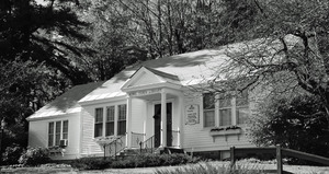 Rowe Town Library: exterior of library in fall