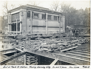 Park Street Station, moving stairway building, south and east faces