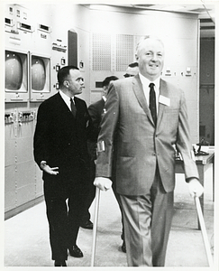 Mayor John F. Collins with three unidentified men