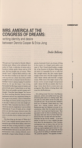 Mrs. America at the Congress of Dreams- Writing Identity and Desire