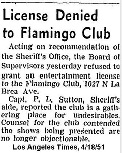 License Denied to Flamingo Club