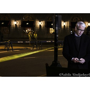 Anderson Cooper broadcasting live from Boston on Thursday