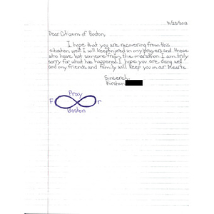 Letter from St. Lucy's School in Long Beach, California