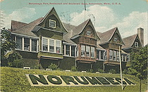 Norumbega Park, Restaurant and Boulevard Bank, Auburndale, Mass., U.S.A.