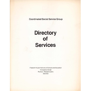 Directory of services.