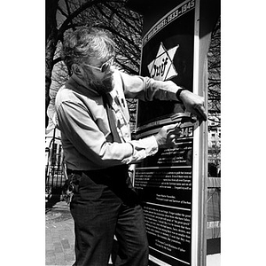 Rabbi Paul Levenson, Display on Quad for Holocaust Remembrance Week (NU Edition), 1990.