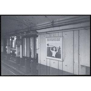 "Promotions - MBTA Stations," Boys' Clubs of Boston poster on display in Field Station, Boston