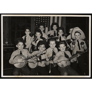 The Bunker Hillbillies pose with their instruments