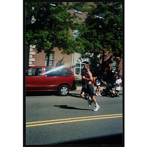 A man runs the Battle of Bunker Hill Road Race