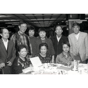 Lydia Lowe, Henry Wong, and other Chinese Progressive Association members at an awards banquet