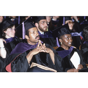 School of Law graduates sitting during the commencement ceremony for the Class of 1982