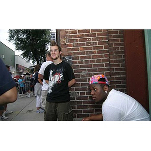 Jordan Munson and Ulysses Ifill outside Fenway Park