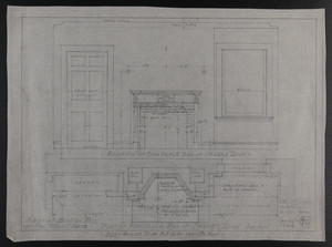 Elevation of Fireplace End of Owners Room and Plan of Fireplace End of Owner's Room, House at Brookline, Mass. for Mrs. Talbot C. Chase, Jan. 27, 1930