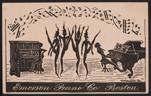 Trade card for the Emerson Piano Co., 159 Tremont Street, Boston, Mass., undated