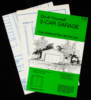 Do-it-yourself 2-car garage from National Plan Service, Inc., design no. P-2017, Elmhurst, Illinois