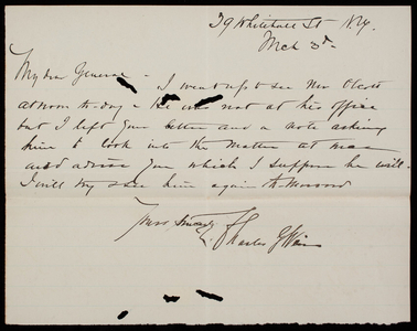 Charles G. Weir to Thomas Lincoln Casey, March 3, 1892