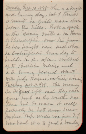 Thomas Lincoln Casey Notebook, September 1888-November 1888, 02, September 10, 1888