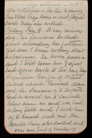 Thomas Lincoln Casey Notebook, November 1893-February 1894, 96, Allin Bridge interview