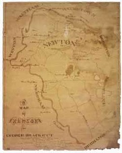 Manuscript map of Newton, [ca. 1825-1830]