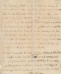 Letter from Hannah Winthrop to Mercy Otis Warren, 11 May 1781