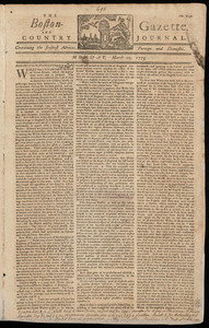 The Boston-Gazette, and Country Journal, 20 March 1775