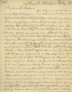 Letter from Benjamin Smith Lyman to T. W. Beukema