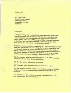 Memorandum from Mark H. McCormack to Lewis Rowe