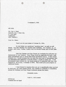 Letter from Mark H. McCormack to Ian A. Ewen