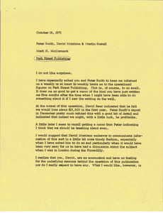 Memorandum from Mark H. McCormack to Peter Smith, David Morrison and Martin Sorrell