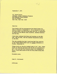 Letter from Mark H. McCormack to James Fannon