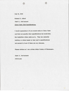 Memorandum from Mark H. McCormack to Richard R. Alford