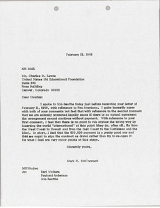 Letter from Mark H. McCormack to Charles D. Lewis - Digital Commonwealth