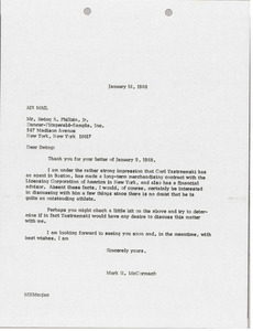 Letter from Mark H. McCormack to Dancer-Fitzgerald-Sample, Incorporated ...