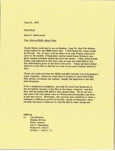 Memorandum from Mark H. McCormack to Phil Pilley