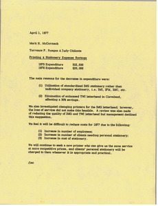 Memorandum from Terrence P. Reagan and Judy Chilcote to Mark H. McCormack