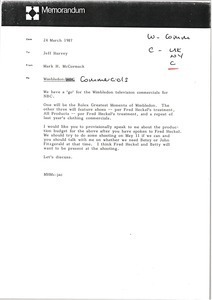 Memorandum from Mark H. McCormack to Jeff Harvey