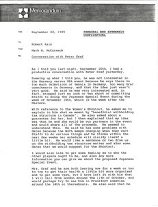 Memorandum from Mark H. McCormack to Robert Kain