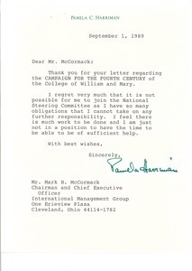 Letter from Pamela C. Harriman to Mark H. McCormack