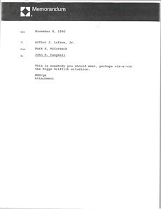 Memorandum from Mark H. McCormack to Arthur J. Lafave